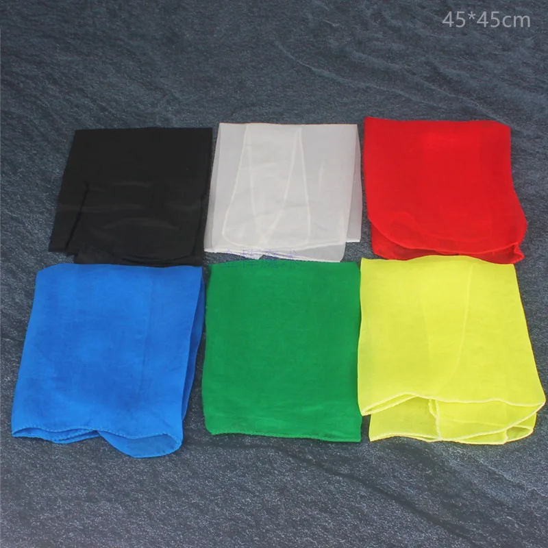 

5pcs Magic Silk 45*45cm Magician Scarf Multicolor Ultra-thin Scarves Magic Tricks Stage Magic Props Classic Magia Toys Gadgets