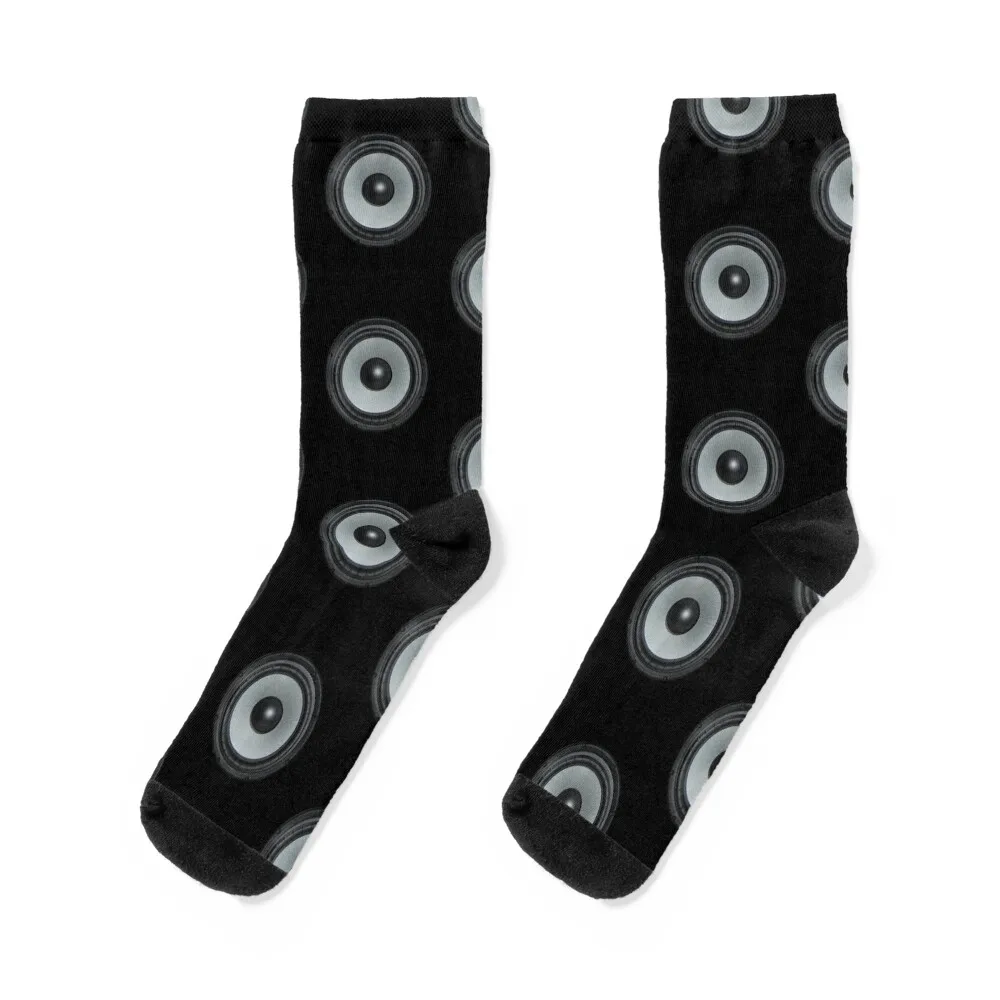 

Black Speaker Socks warm winter christmas gifts loose with print Socks Women Men's