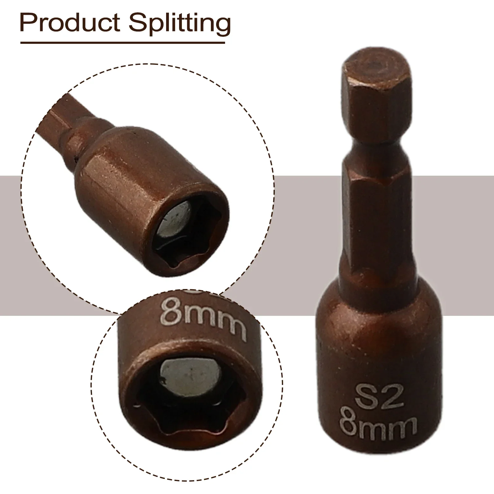 1pc 8mm Hex Socket Magnetic Nut Driver Screwdriver Socket Bit Hex Shank Driver Adapter Socket Wrench For Power Drills