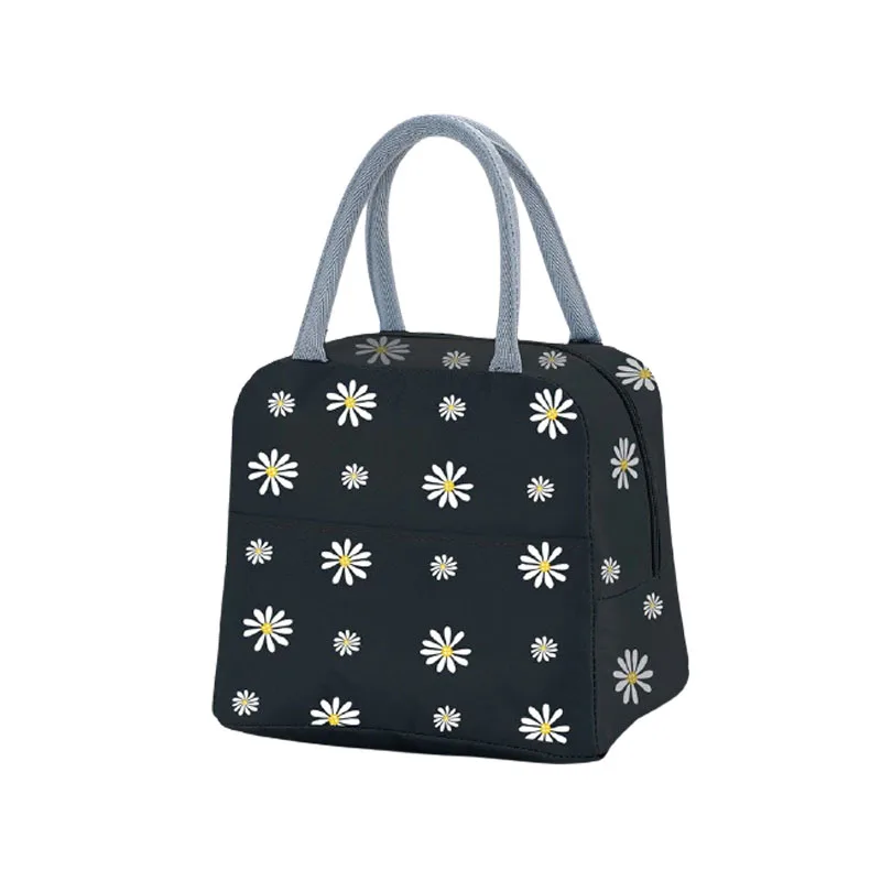 

Picnic Bag Portable Daisy Lunch Bag Large Women Oxford Food Picnic Bag Insulated Fresh Thermal Insulated Lunch Box Tote Camping