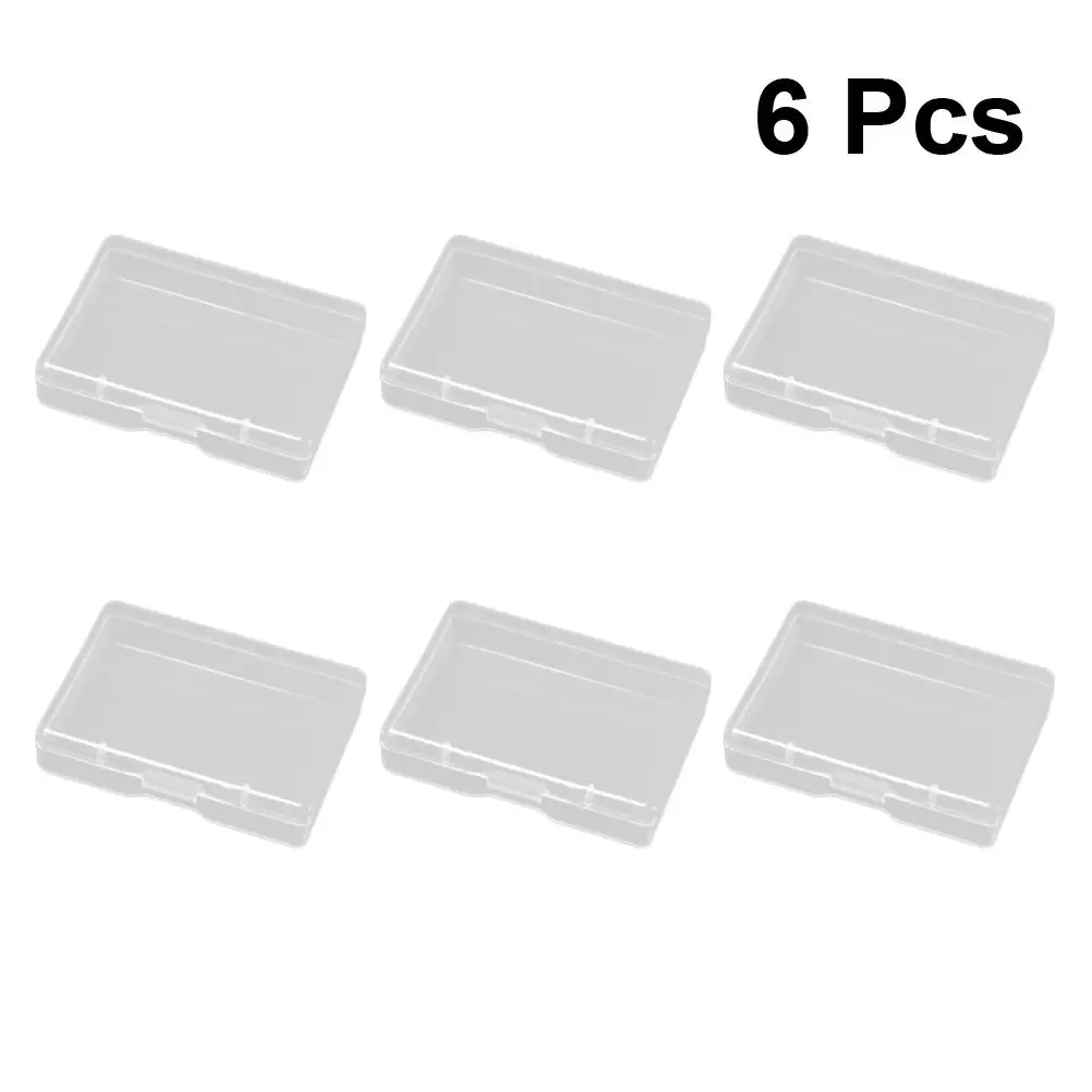 6 Pcs Plastic Storage Box Small Transparent Container Organizer for Beads Coins Jewelry Crafts Mini Case Collection