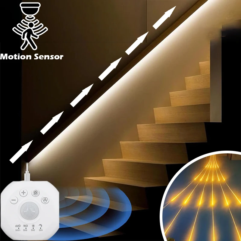 USB Motion Sensor Neon LED Light Strip 5V Neon Lighting With Chase Effect for Kitchen Cabinets Stair Showcase Bedroom Bed