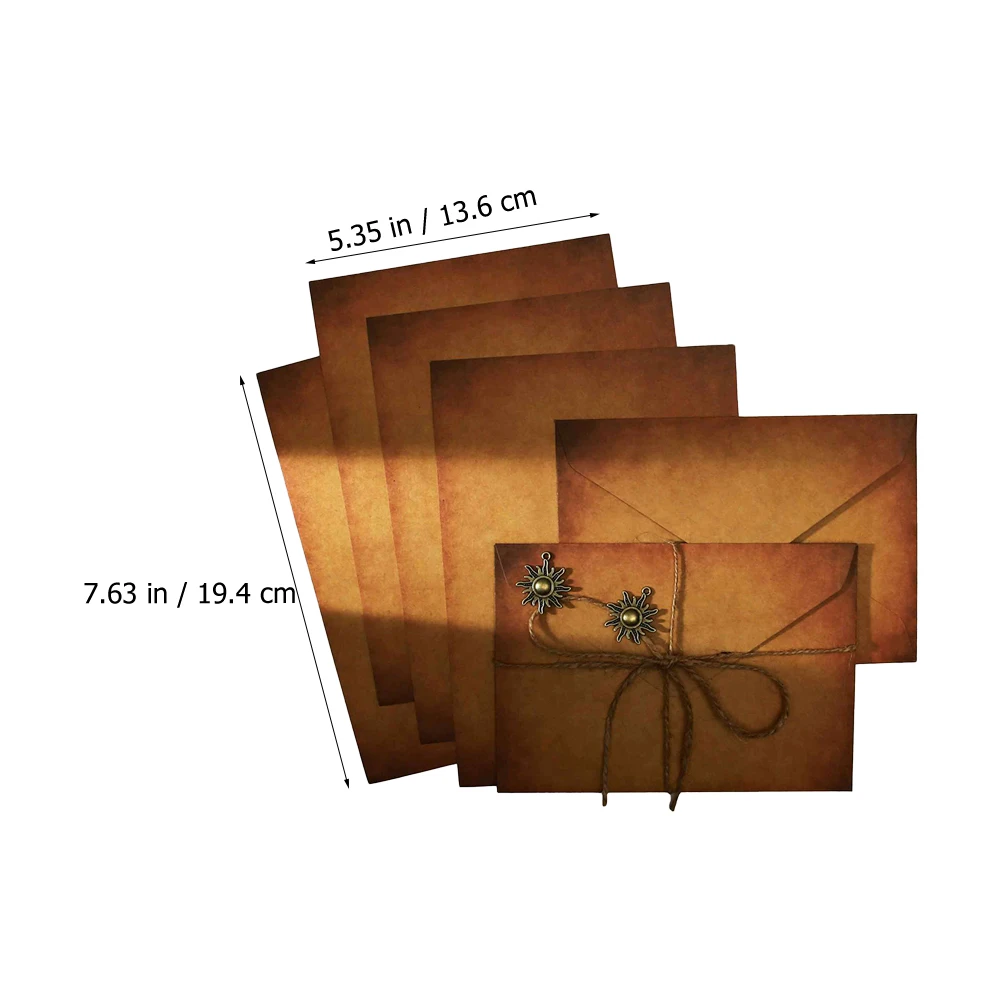 

3 set 3 Sets Retro Letter Envelope Kit Vintage Kraft Paper Coin Envelopes Wedding Party Supplies Paper Envelope Set Gift Student