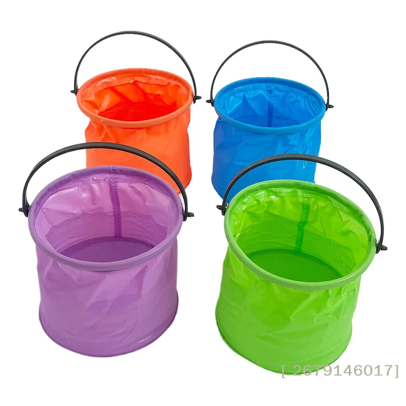 【YY26】Outdoor Sand Pool Play Tool Beach Sand Toy Play Bucket Toy Folding Collapsible Bucket Gardening Tool Kids Summer Favor - view 4