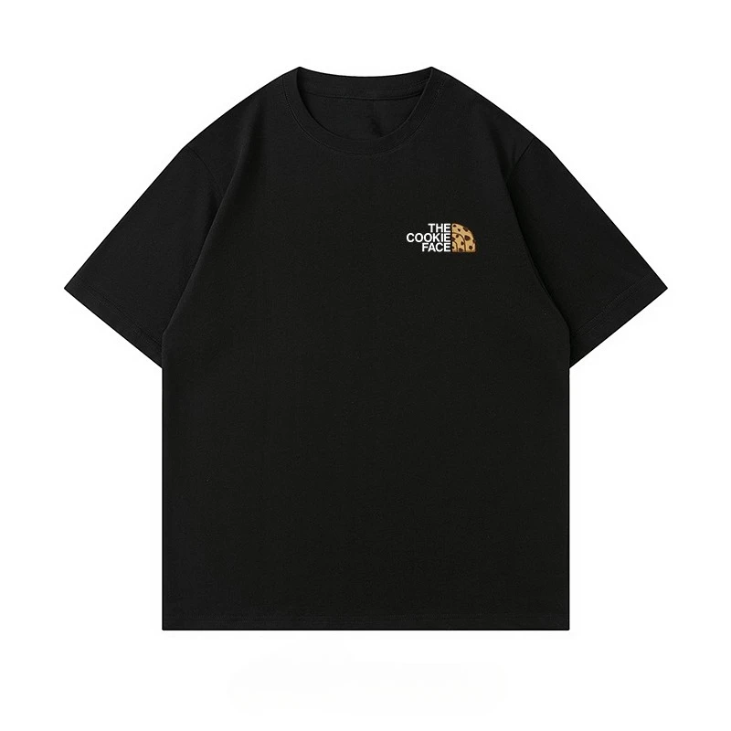 

Cookie Face Simple Fun Funny Printed Short-sleeved T-shirt Men's Summer Cotton Loose Casual Round Neck Top T-shirt Sports Top