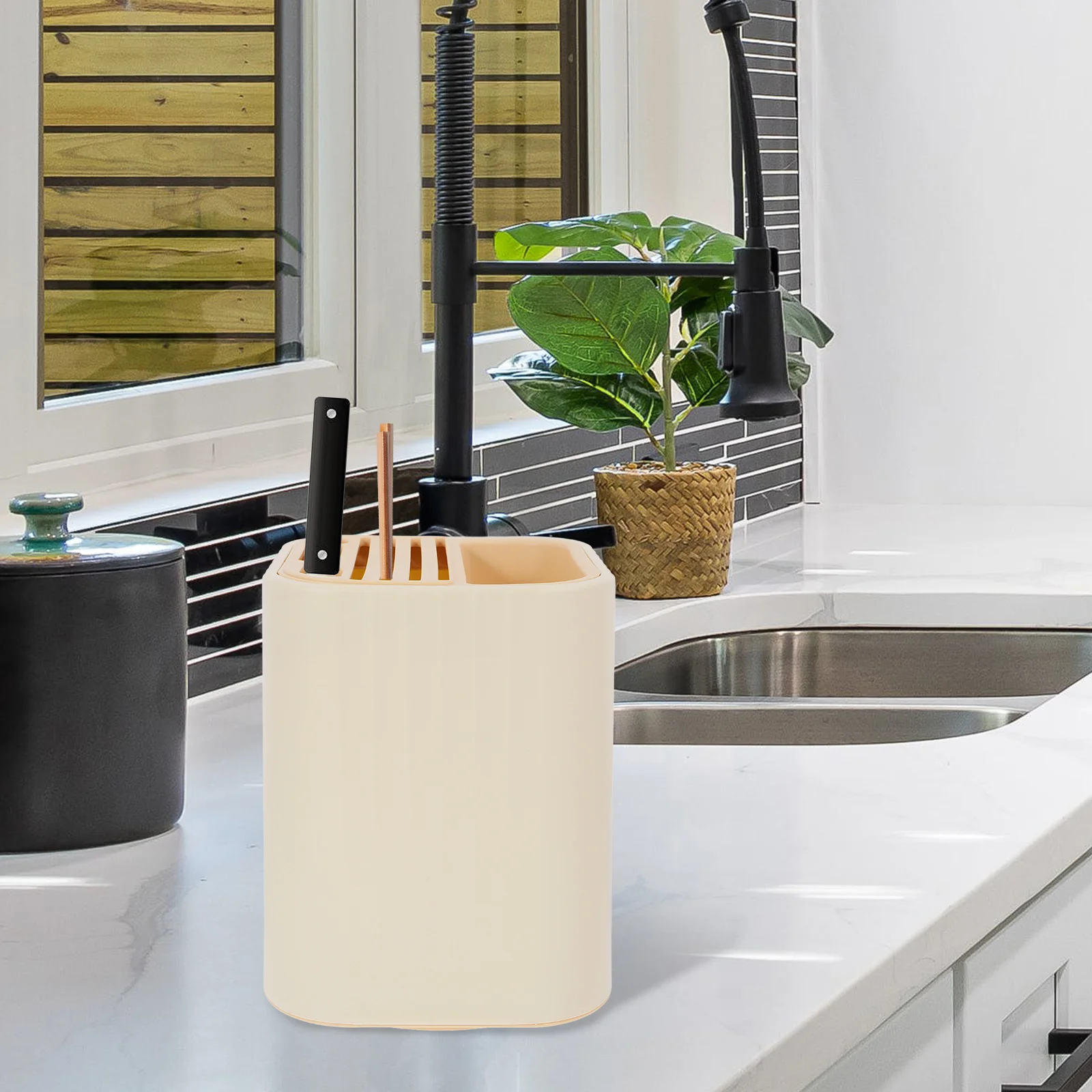 

Rotatable Cutter Organizer Kitchen Utensil Holder Chopsticks Spoon Fork Stand 360 Degree Rotating Easy Clean Multi