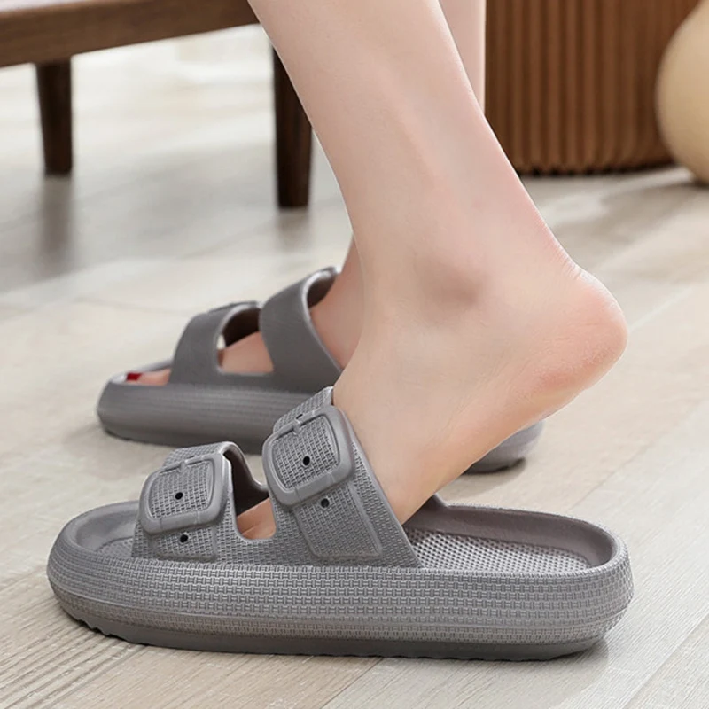 Rimocy 2022 Fashion Summer Slippers Women Indoor EVA Soft Sole Slides Women\'s Sandals Buckle Platform Flip Flops Shoes Woman 45