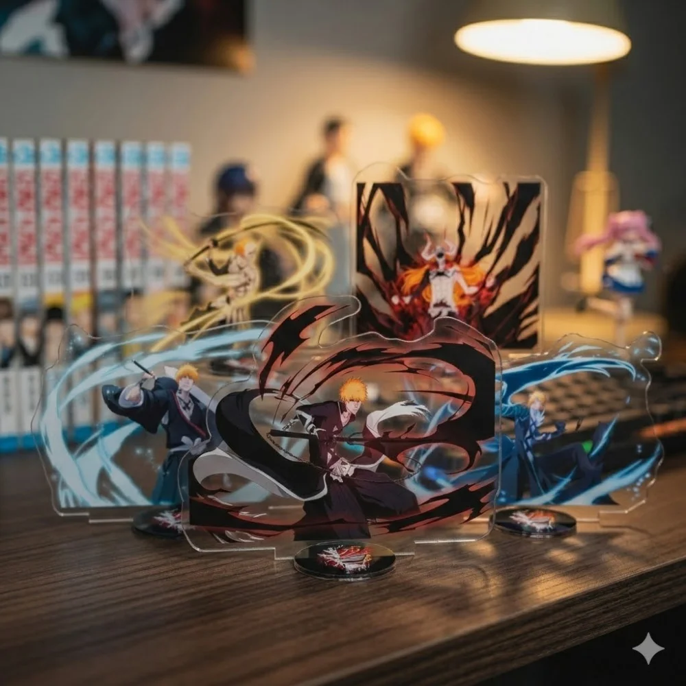 Anime BLEACH 15CM Acrylic Stand keychain Anime Figure Ichigo Rukia Desktop Decoration Backpack Charm Party Gift For Anime Fans