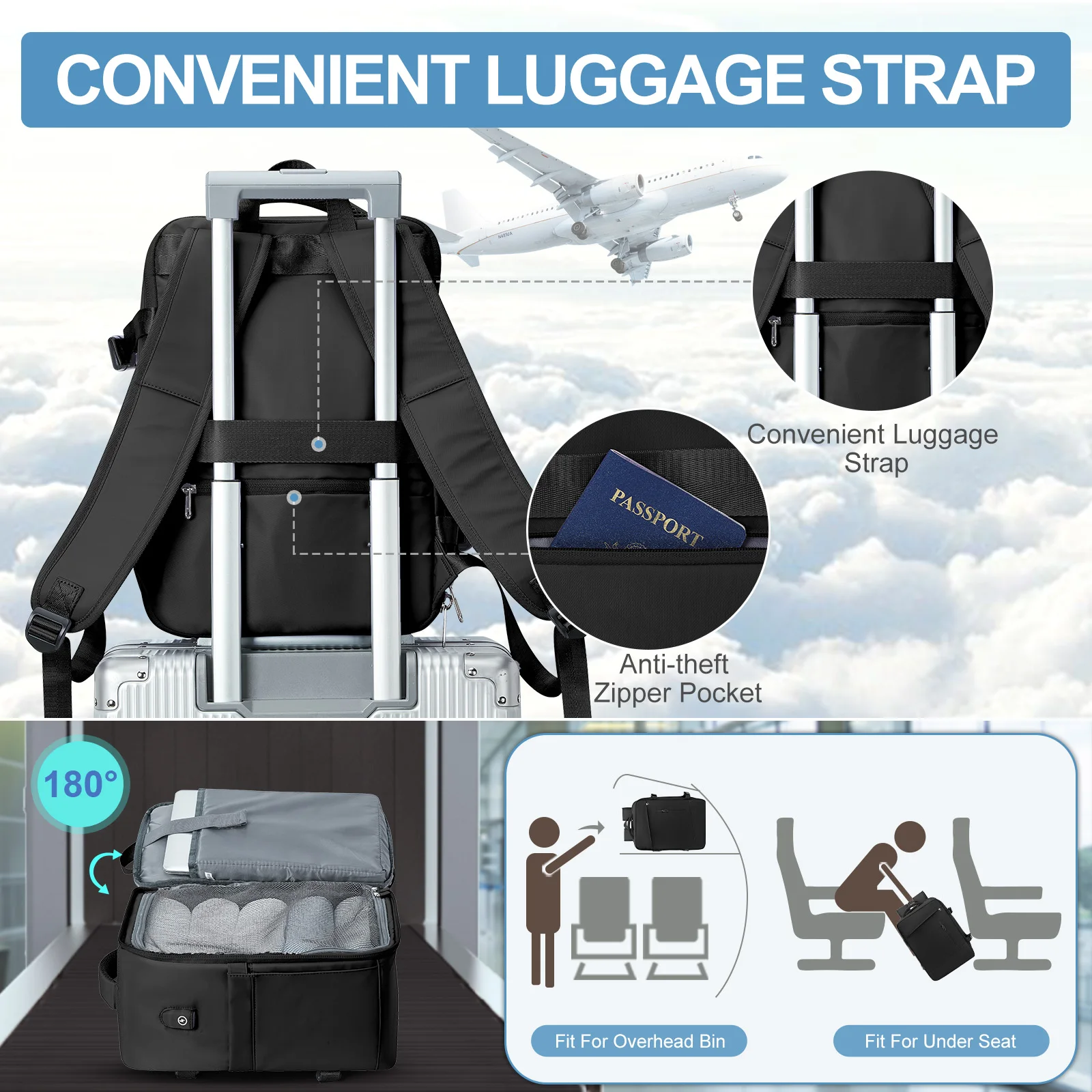 Business Backpacks for Men‘s Bags Women Backpack Travel 40x20x25 Ryanair Carry-Ons, Laptops Backpacks College Schoolbags Bluey 