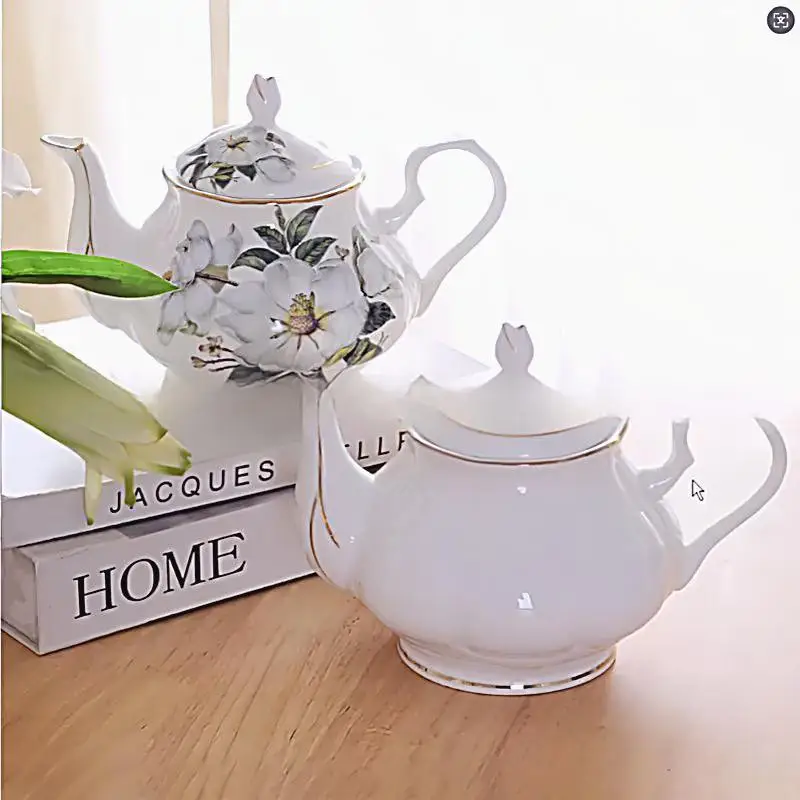 

НОВЫЙ кофейник из костяного фарфора в европейском стиле, сервиз для послеобеденного чая, керамический чайник, фарфоровые наборы, турецкий