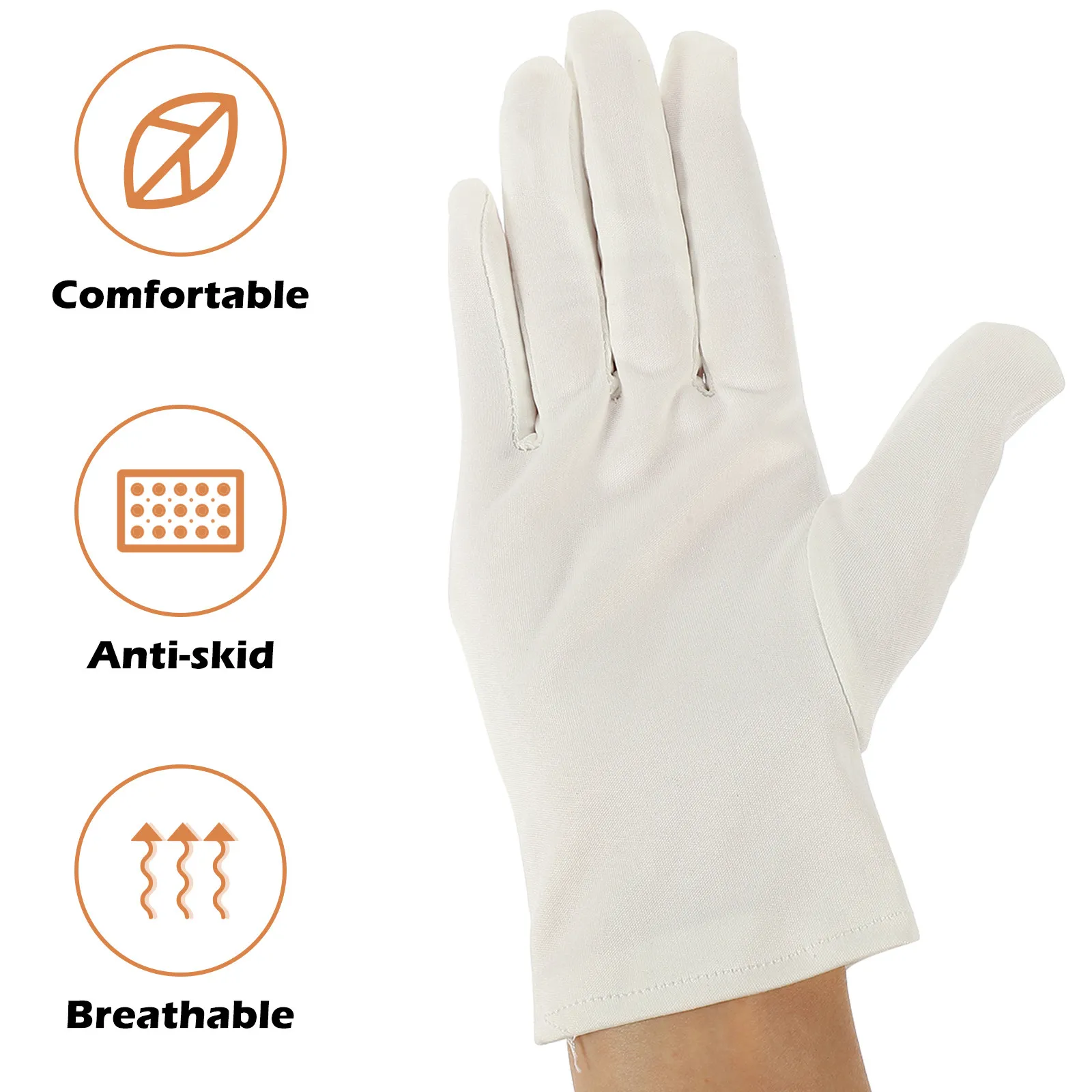 6Pairs Soft Stretchable Washable Gloves for Jewelry Silver Inspection Etiquette Driving Performance Industry Use Comfortable