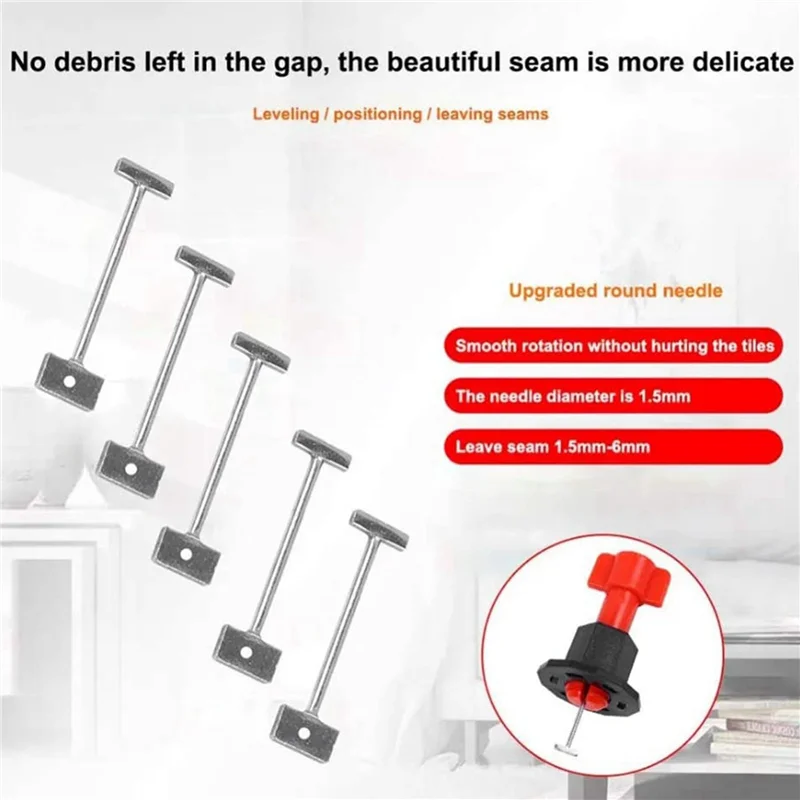 AT13 1000Pcs Tile Leveling System For Tile Laying Reusable Steel Needles Flooring Replaceable Pin Tiling Construction Tools