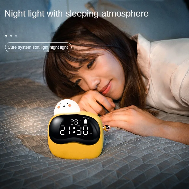 Home appliances new electronic alarm clock LED night light bedroom bed charging cartoon cute digital alarm clock display