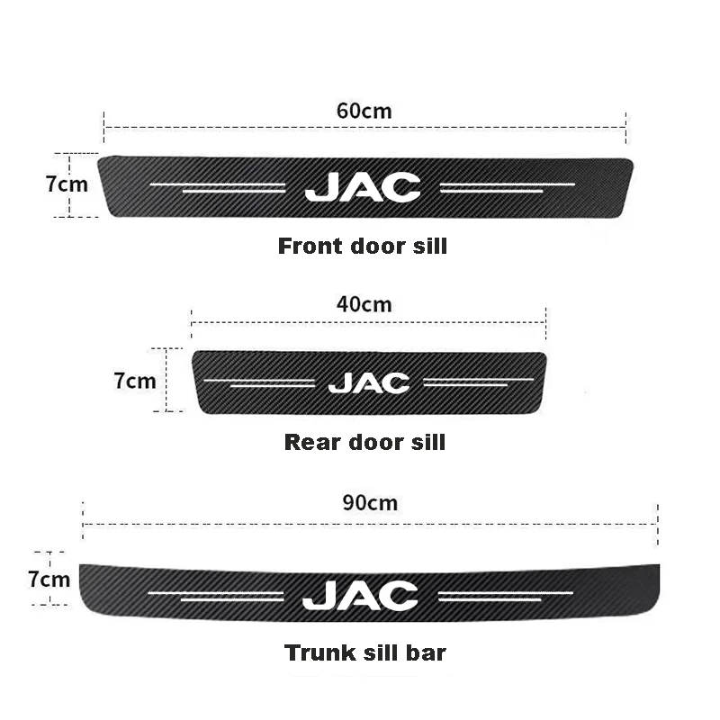 Car Door Threshold Scuff Plate For JAC Refine J3 J2 S5 A5 J5 J6 J4 Vapour S2 T8 Car Carbon Fiber Decals Sticker Auto Accessories