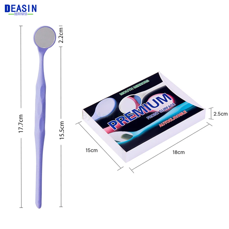 10pcs/Box Dental Double Sided Mouth Mirrors Autoclavable Surface Exam Reflectors With Handle Oral Mirror Tooth Whitening