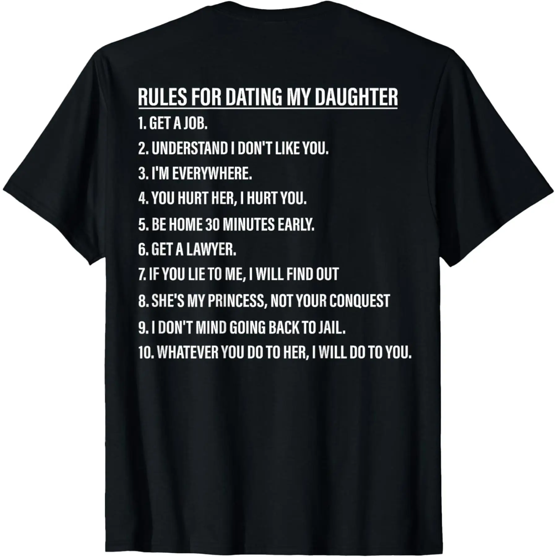 Rules for Dating My Daughter Funny Dad Daughter On Back T Shirt