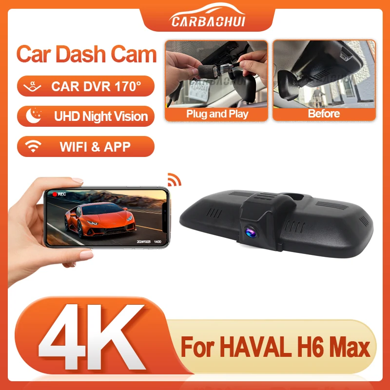dash-cam-plug-and-play-dvr-hd-4k-2160p-for-haval-h6-max-2019-2023-video-recorder-car-camera-night-vision-dashcam-usb-port