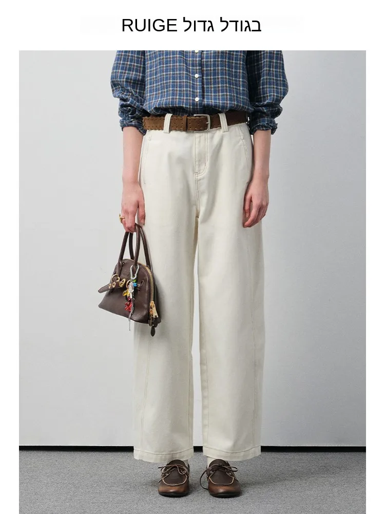 

Джинсы с высокой талией и прямыми штанинами, повседневные свободные брюки больших размеров для женщин, весенняя мода, удобные широкие брюки