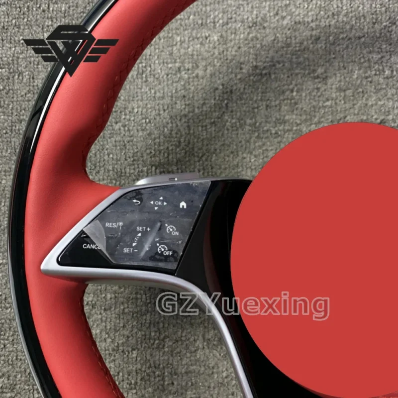 For Maybach Style Red Leather Steering Wheel for Mercedes-Benz S-Class W222 W223 GLS 600 AMG S63 Luxury Custom Car Upgrade