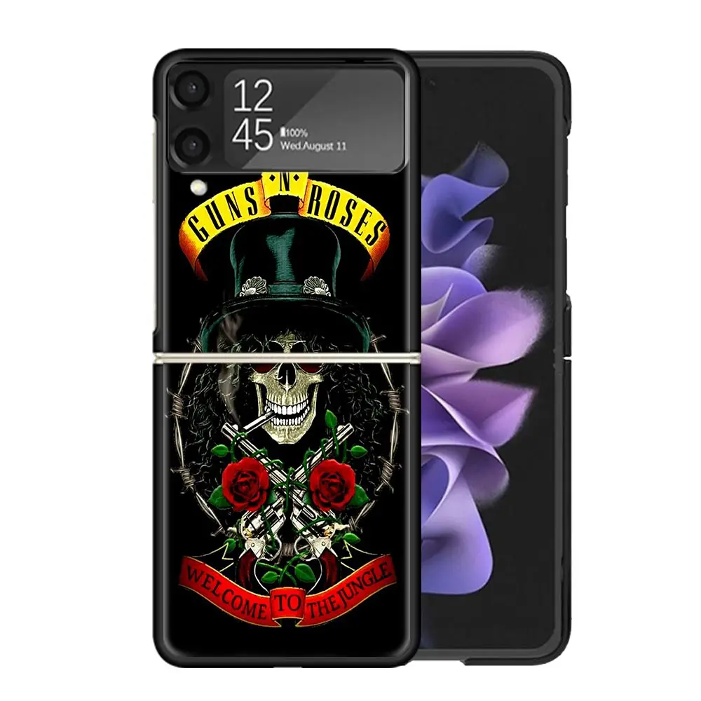 Guns N Roses Good Time Clear Phone Case For Samsung Z Flip 5 4 3 Galaxy ZFlip 6 5G Shockproof Hard Print Cover TPU PC Coque