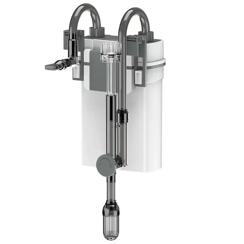 

Externally suspended from an aquarium filter with skimming fish tank filter with replaceable aa