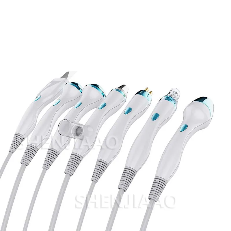 7 في 1 آلة اللوازم الطبية بالموجات فوق الصوتية الجليد الأزرق مرآة سحرية تحليل الجلد العناية بالبشرة الأكسجين سبا أداة صالون تجميل