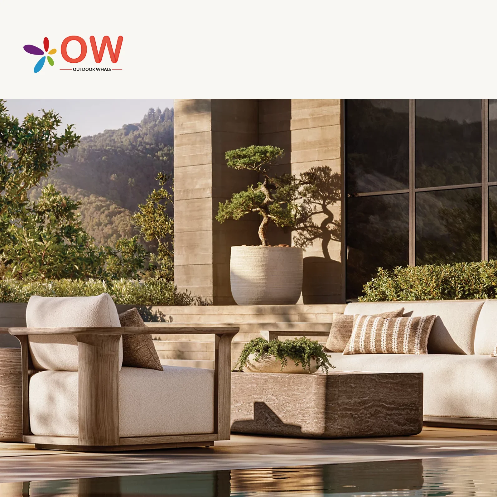 Luxury Design Sofa Modern Outdoor Furniture Couch Potio Solid Wood Sectional Teak Garden Sofa Sets Garden Furniture