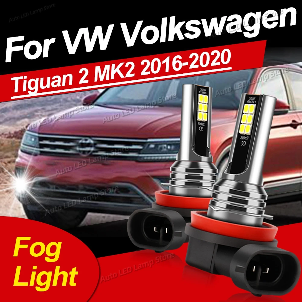 

2Pcs Front LED Fog Lights Bulbs 80W Super Bright Auto Fog Lamp 12V For VW Volkswagen Tiguan 2 MK2 2016 2017 2018 2019 2020