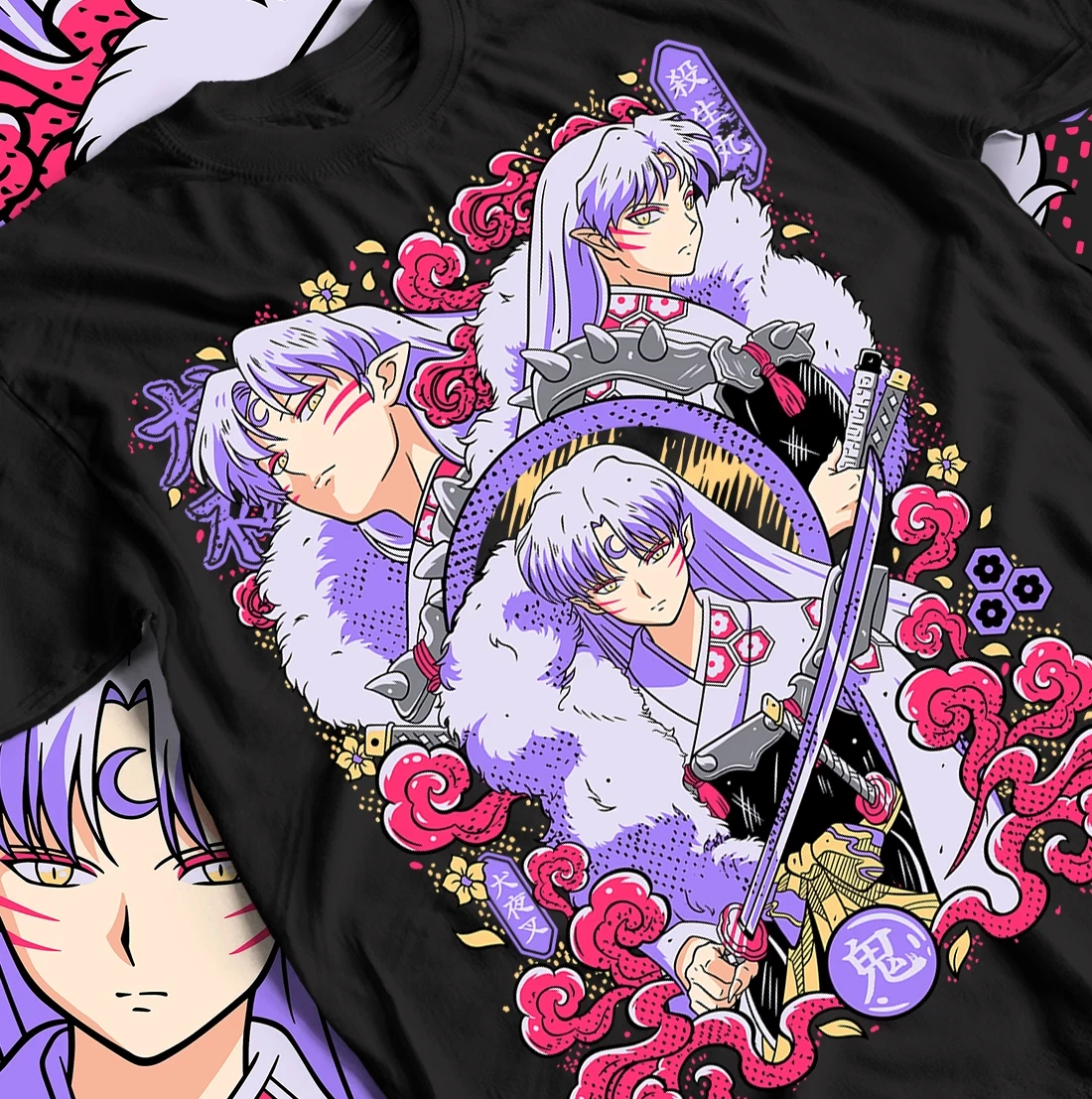 Camiseta Inuyasha Kagome Higurashi Sesshomaru Luna Roja Inuyasha Anime camisa hombres y mujeres verano cómodo Top suelto