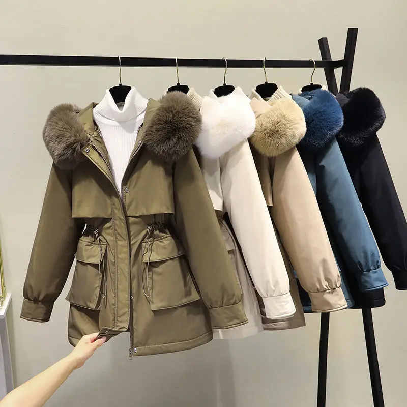 DeCoat Three Wear Windbreaker Workwear New Winter Style Parka Women\'s Mid Length Cotton Coat Windbreaker Coat M23