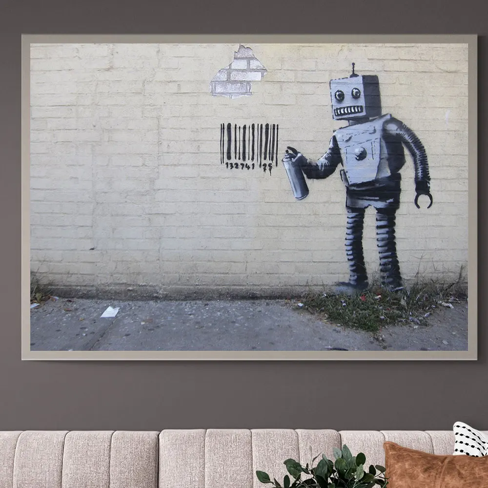 

Graffiti Style Robot Spray Poster Decorative Picture Modern Wall Art Interior Paintings for Living Room Scandinavian Home Decor