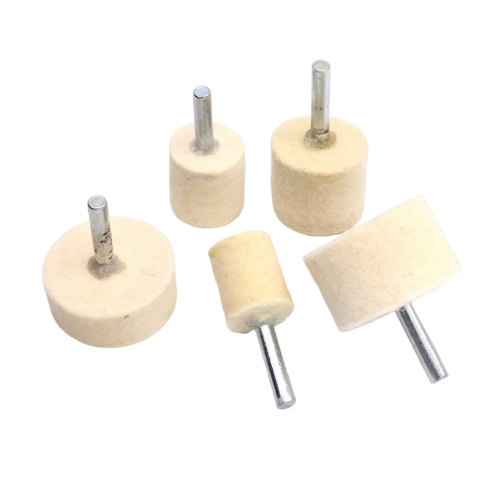 5pcs Wool Felt Grinding Heads For Electric Rotary Grinding Machines 6mm Shank Grinding Head Rotary Tools Replacement Parts