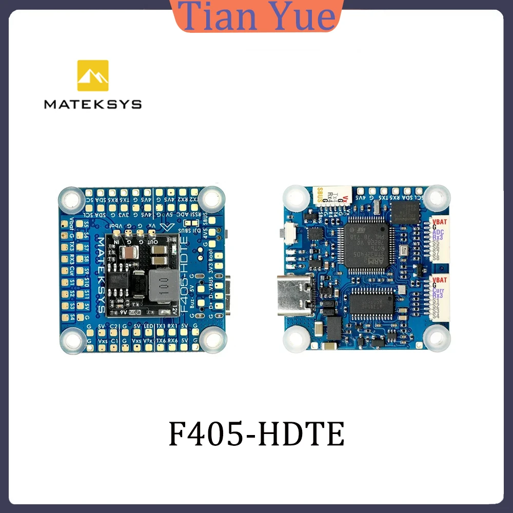 

MATEK F405-HDTE F4 Flight Controller STM32F405 Dual BEC OSD Blackbox 3-12S LiPo 30x30mm for FPV Drone Compatible with F722-HD