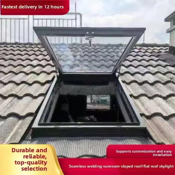 Rooftop tile roof sulfur glass tile thickened attic electric window inclined top telescopic complete set of assemblies sunroof