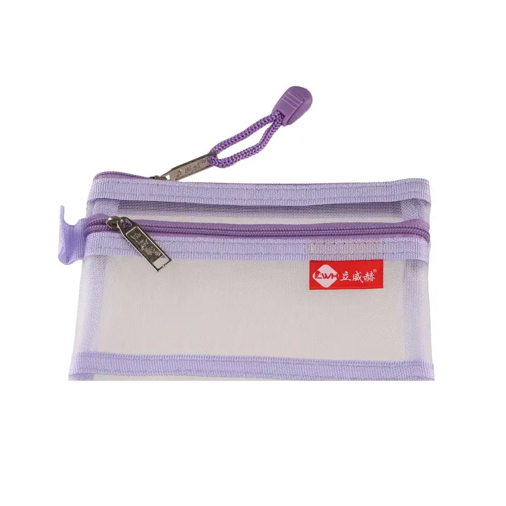 تغيير حقيبة التخزين طبقة مزدوجة أكياس العملات المعدنية حقيبة مستحضرات التجميل حافظة للبطاقات حقيبة شبكية شفافة حقيبة العناصر الصغيرة بلون محفظة نسائية للعملات المعدنية الصغيرة الرجال #3