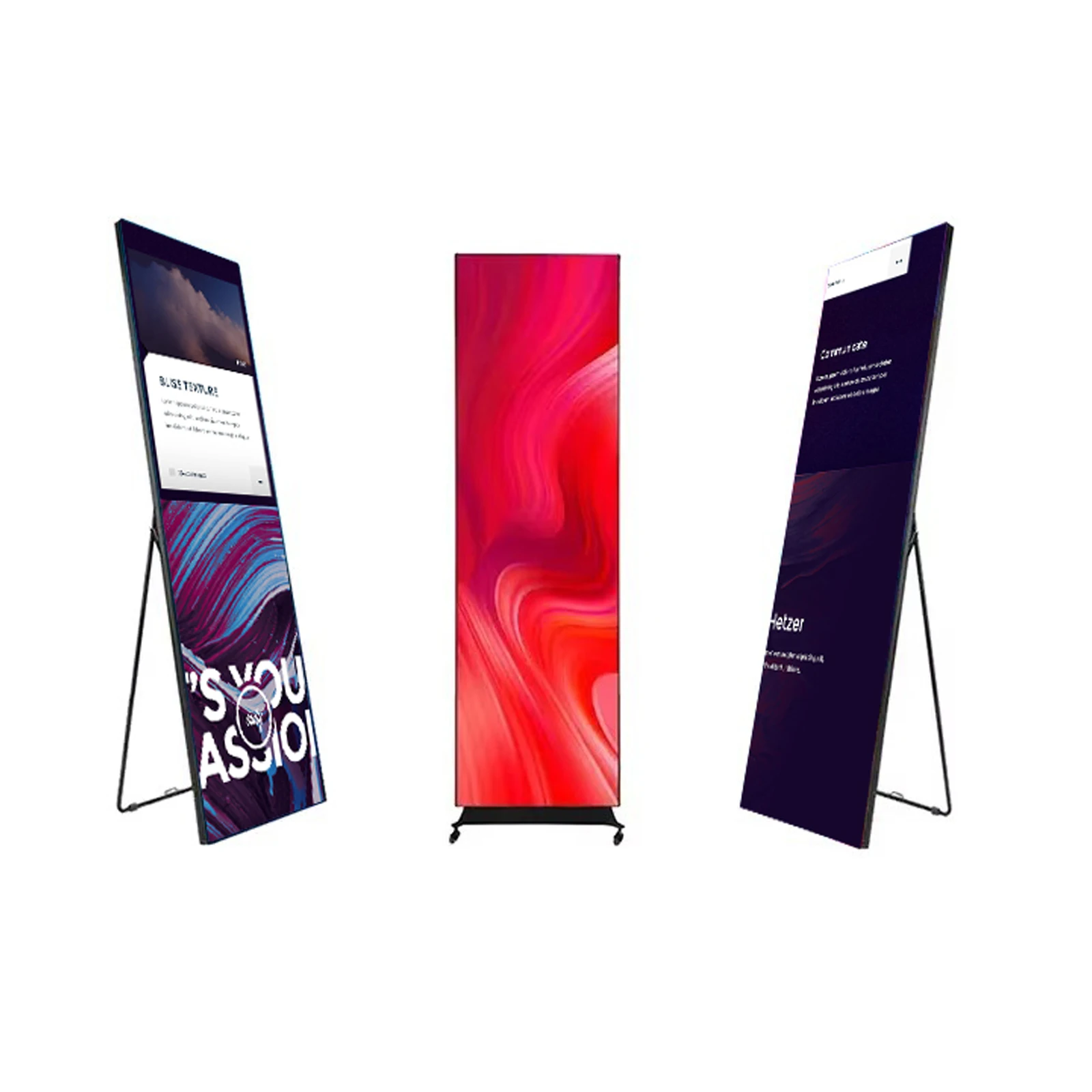 High Brightness Portable P2-P4 LED Poster Display Full-Color Indoor and Outdoor Advertising Screen Panel