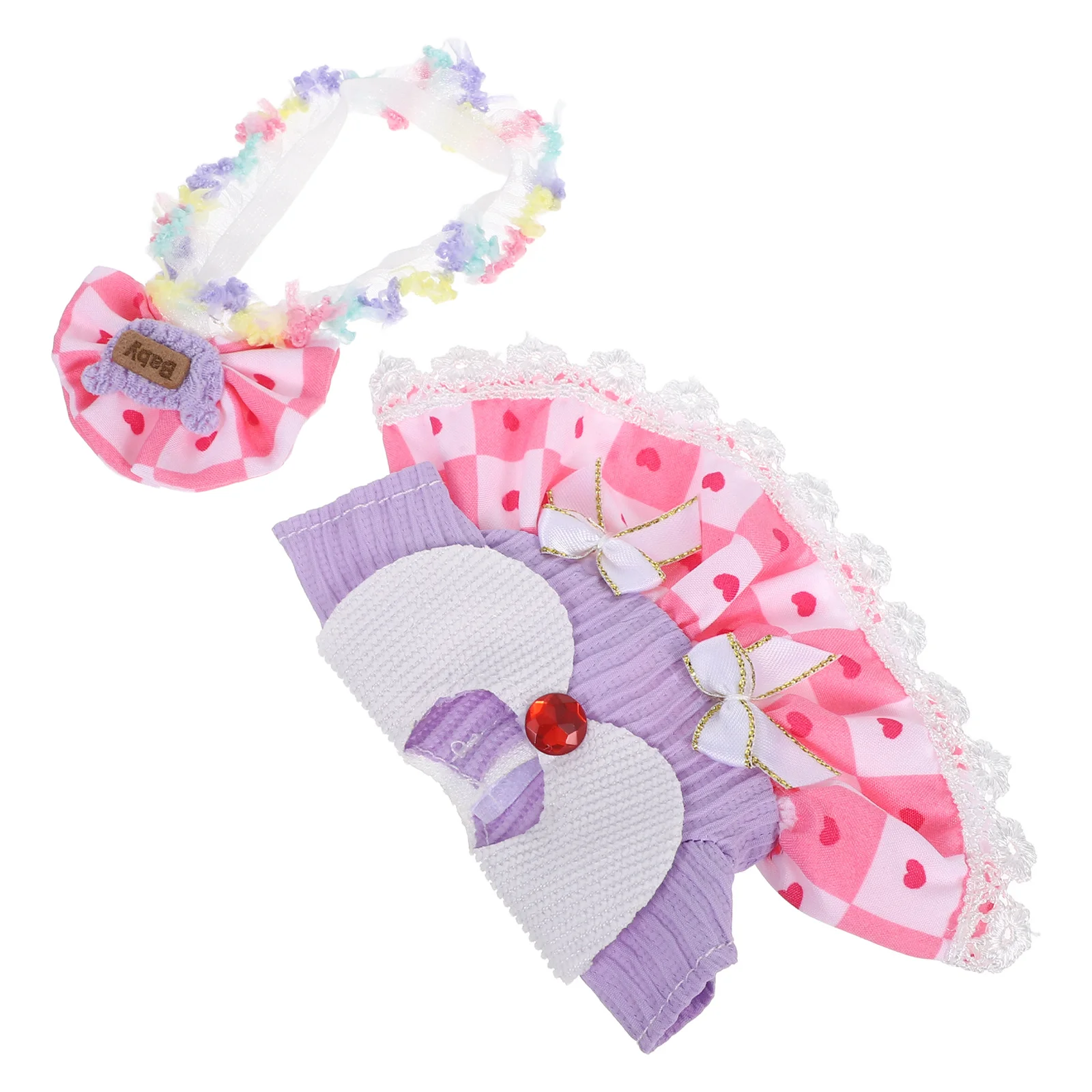 

1 комплект, аксессуары для детской одежды, милая тюлевая юбка, платье с крошечным цветочным бантом, повязка на голову для коллекционера, совместимая с Labubu