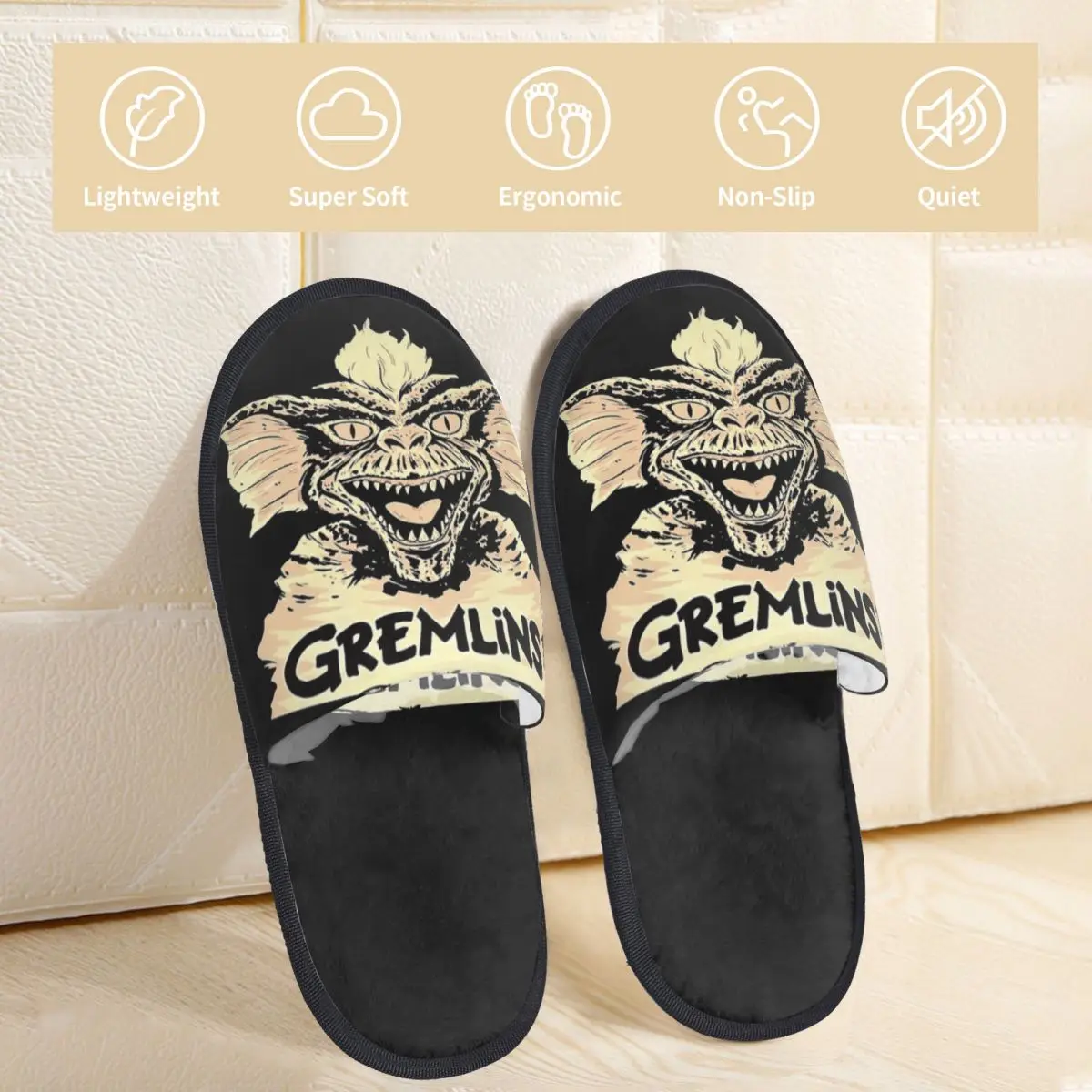 Gremlins Gizmo Mogwai Men Women Furry slippers Leisure pantoufle homme Home slippers