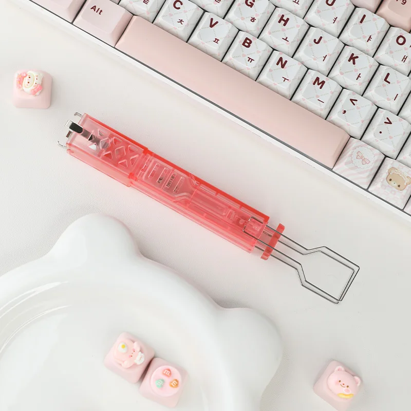 الوردي 2 في 1 Keycap ومفتاح مجتذب 304 الفولاذ المقاوم للصدأ عالية المنغنيز الصلب ABS المواد للوحة المفاتيح الميكانيكية MX التبديل