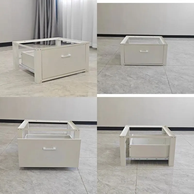 Modern White Iron Locker with Drawers Washing Machine Base Eco Friendly Furniture for Hotel Bedroom Bathroom