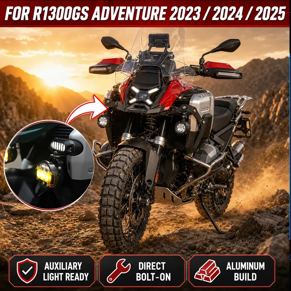 For BMW R1300GS Adventure 2023-2025 R1300GS ADVENTURE Motorcycle Fog Lights Auxiliary Brackets Driving Lamp Spotlight Bracket