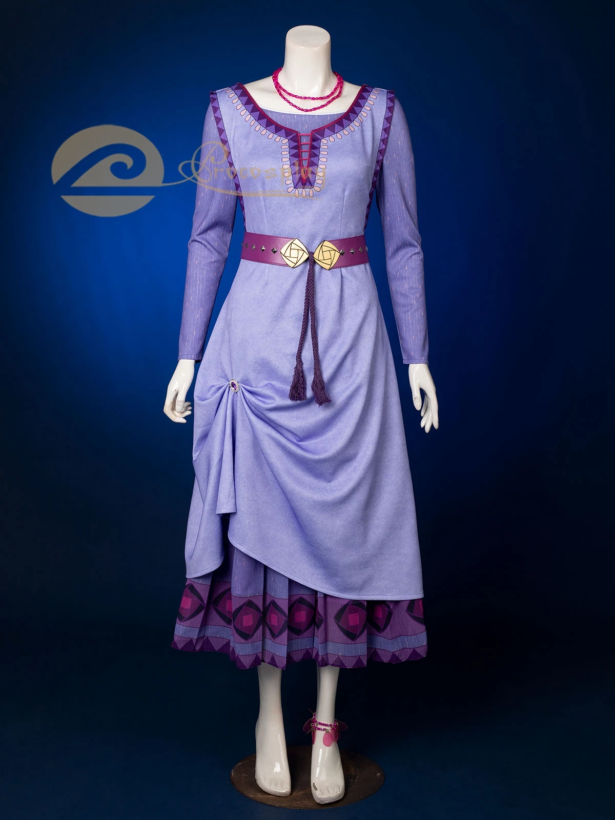 

Movie Princess Asha Cosplay Costume Purple Dress for Women Girls Halloween Role Play Outfit C08671