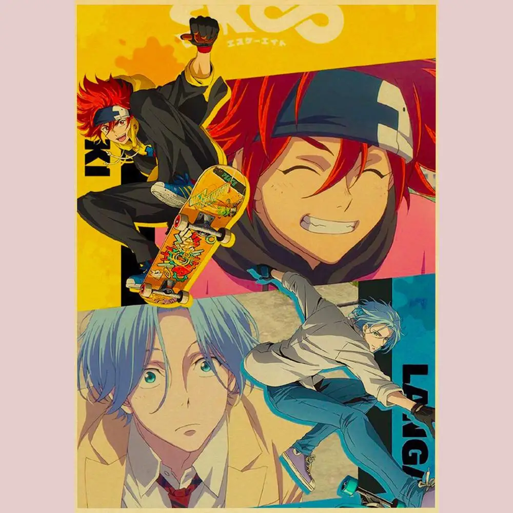 Anime Cool Boy S-Sk8 The Infinity Poster Waterproof Peel And Stick Frameless HD Painting Matte PP Bedroom Living Room Wall Decor