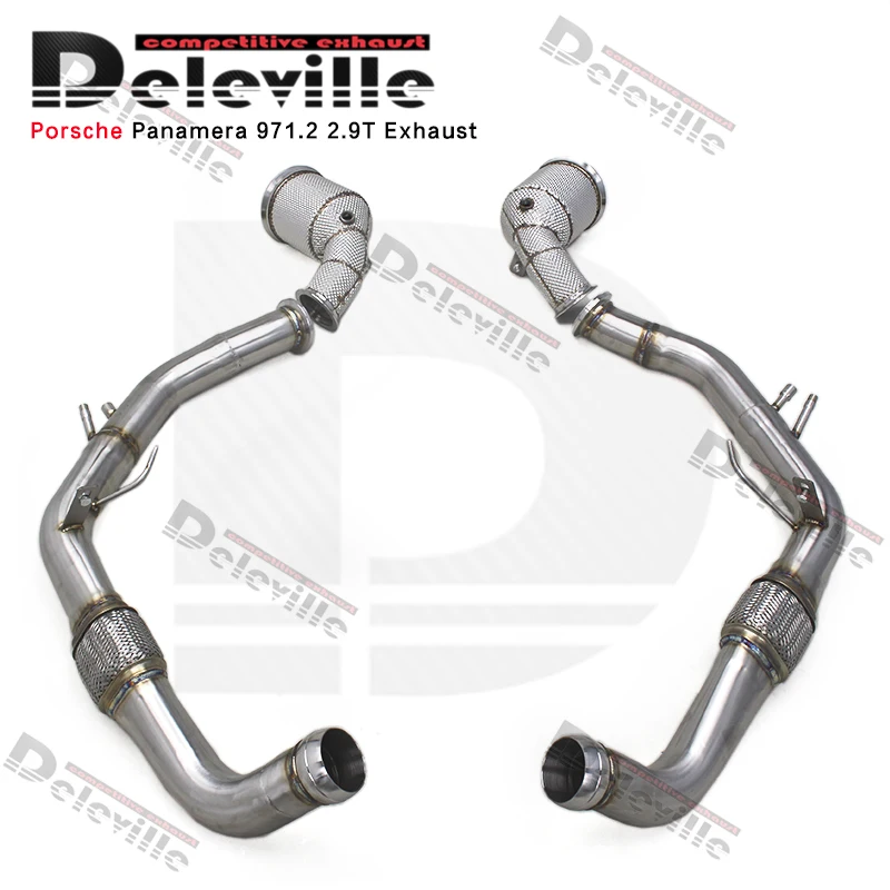 Uitlaat Catted Downpipe Voor Porsche Panamera 971/971.2 2.9T 2017-2023 Rvs Pijp Katalysator Downpipe uitlaatsysteem
