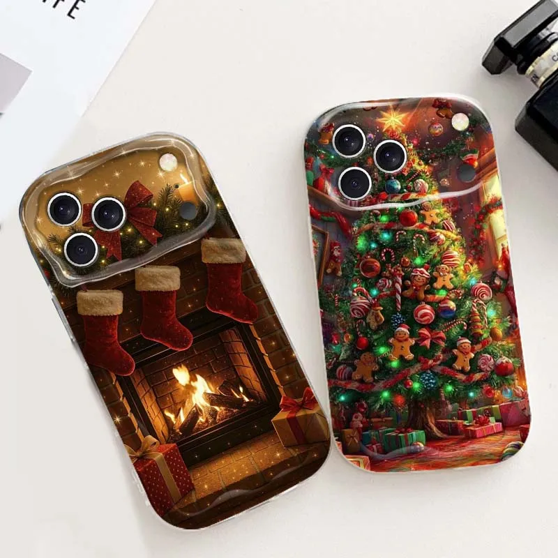 

Christmas Tree Socks Art Gift Phone Case For Apple iPhone 17 16 16E 15 14 13 12 11 XS Air Pro Max Plus Wave Oil Soft Funda