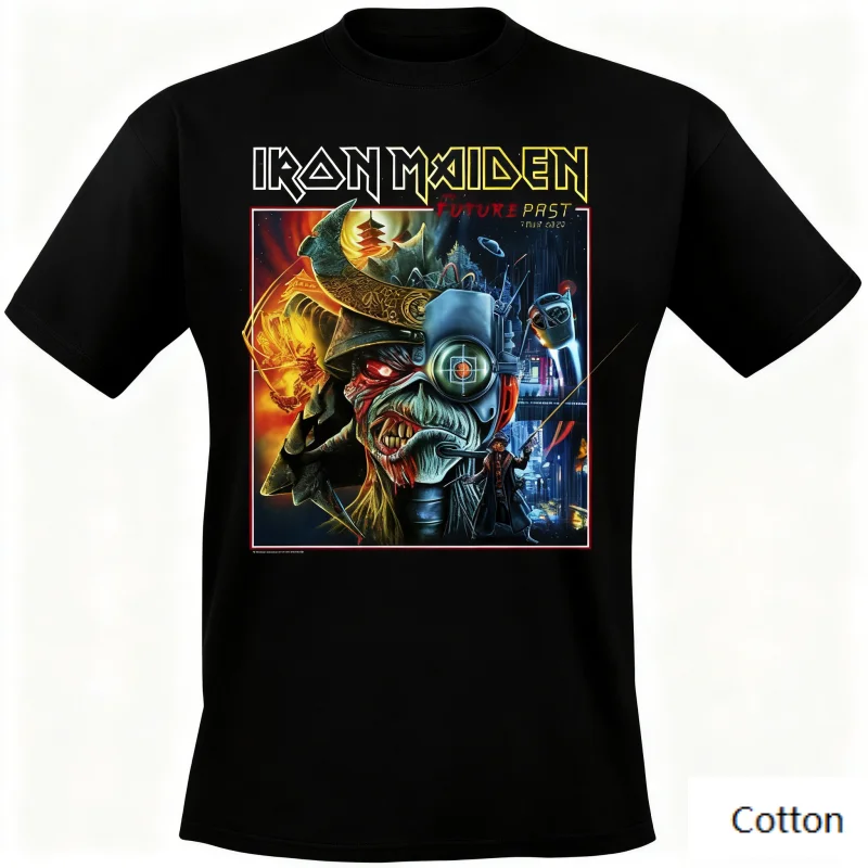 

Iron Maiden The Future Past Tour T-Shirt, Men's Heavy Metal Tee, Perfect for Fans Who Love Tour Art & Cyber Samurai Eddie Design