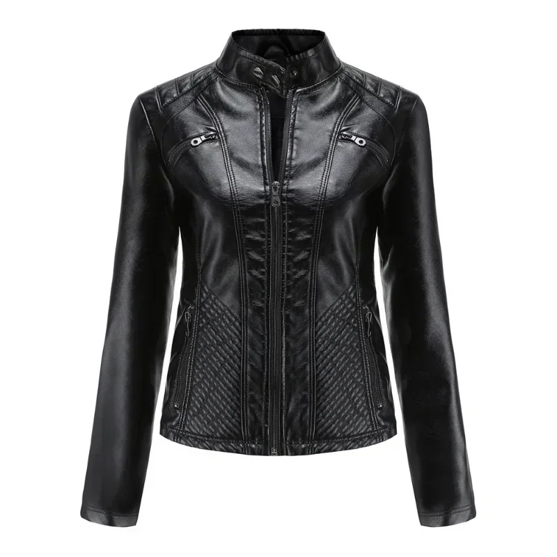 Jaquetas femininas primavera outono inverno motor biker roupas femininas casacos 2025 novas senhoras outwear de couro manga long