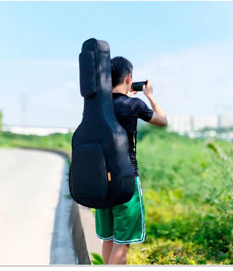 36 38 39 40 41 Inches Acoustic Guitar Case Black Soft Bag Thicken 24mm 1.35kg Guitarra Accessories Gig