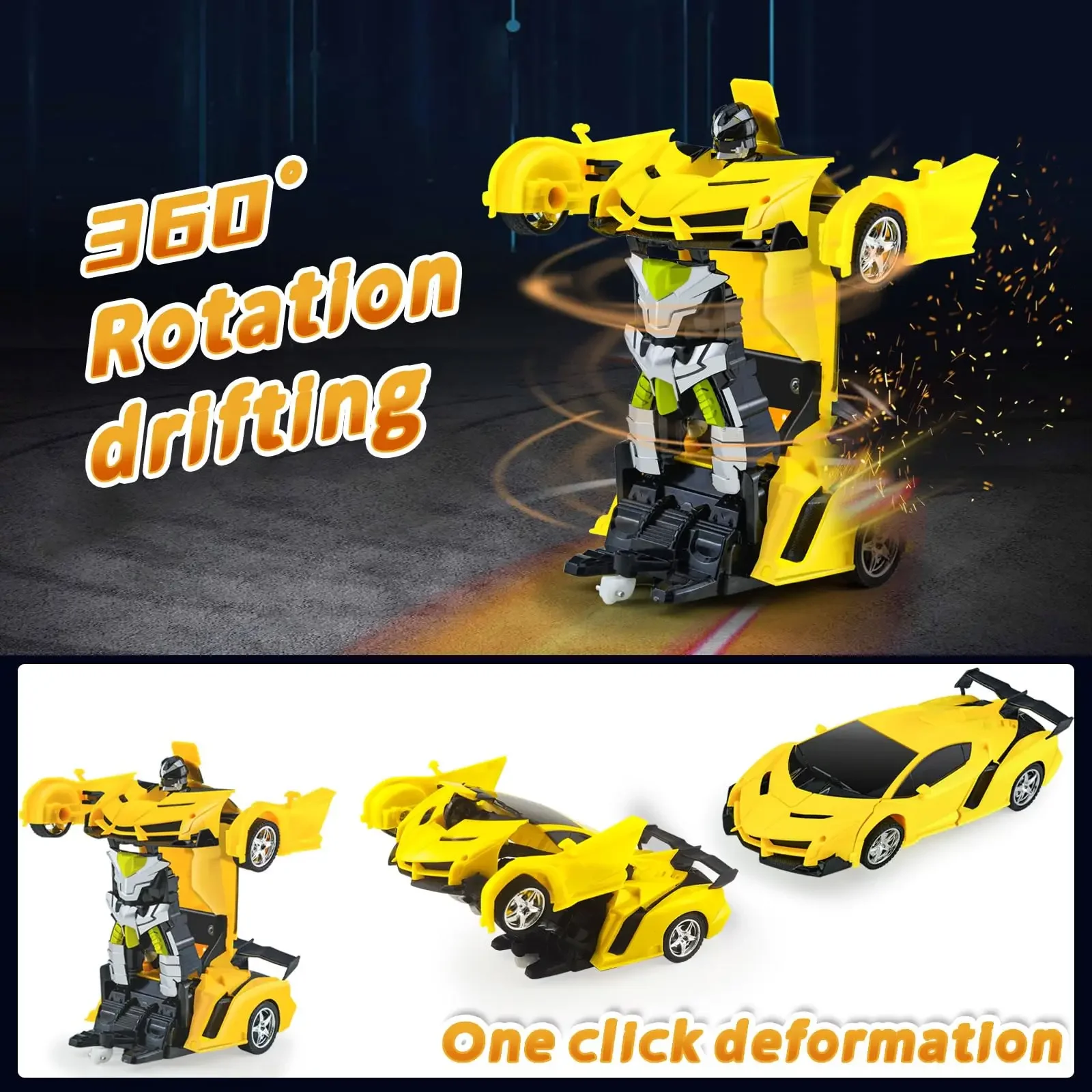 2-in-1 RC Transforming Robot Car Toy – Mini Remote Control Deformation Vehicle with Lights & Sound, Gift for Boys Kids 4-10