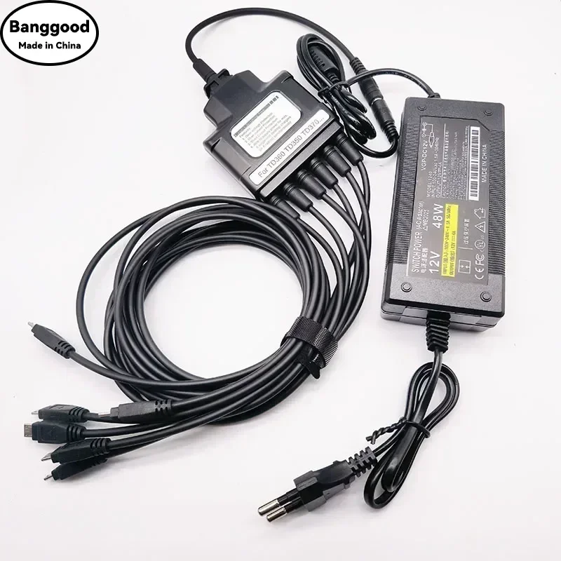 HYT Splitted 6-Way USB Micro 5pin Cable Charger Adapter Swithching Power Charge for Hytera BD350 BD300 TD350 TD360 Two Way Radio